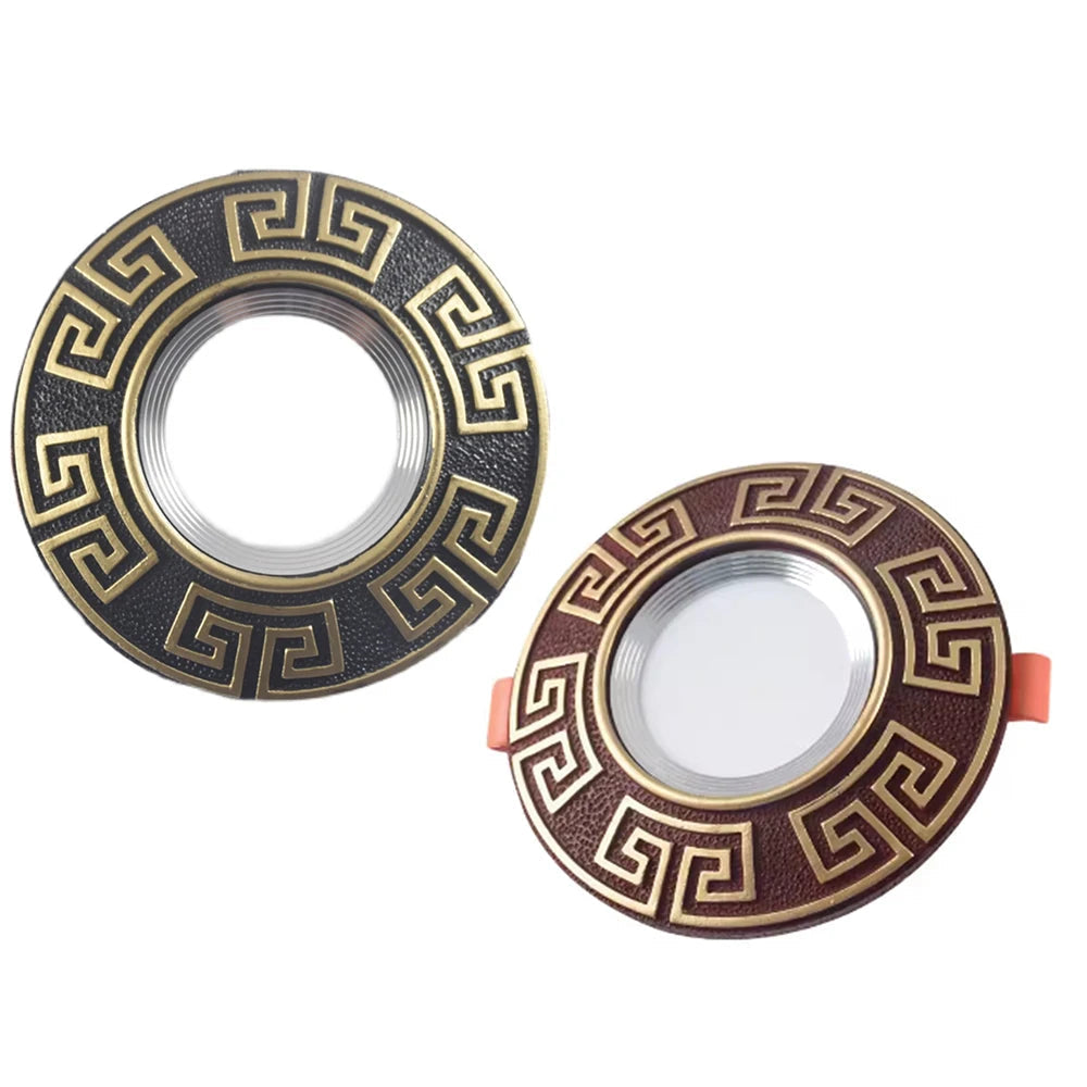 Retro Country Resin LED Recessed Downlight (3W 5W 7W, 220V) - Vintage Ceiling Spotlight Fixture (Fits 7.5–9cm Cutout) for Foyer, Bedroom & Hotel Loft Decor