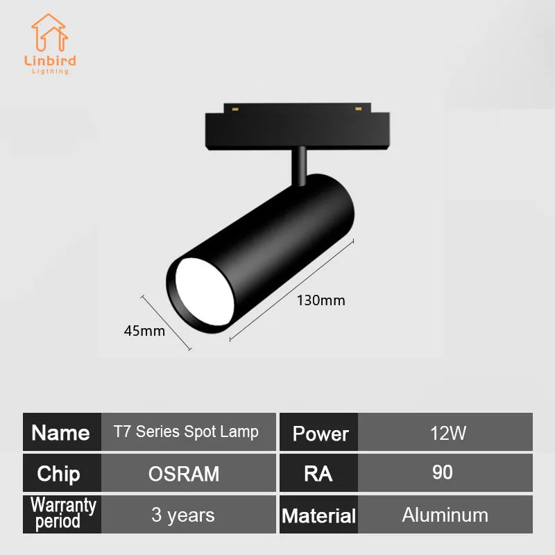 35 Series DC48V Magnetic Track Light - Modern Embedded LED Grille Spotlight & Linear Flood Lamp for Ceiling Home Lighting