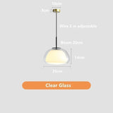 Creative Jelly Pendant Light Nordic Design Restaurant Kitchen Light  Transparent and Milk White Double Layer Glass Chandelier