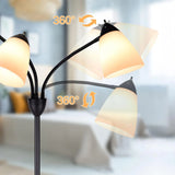 Modern Reading Floor Lamp, 3-Light Floor Lamp Black with Reading Lamp, Adjustable Flexible Tree Standing Lamp for Bedroom Study Room Office, Modern Multi Head Reading Floor Lights, E26 Base