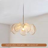 2026 Wabi Sabi Fabric Pendant Light - French Creamy LED Flower Chandelier