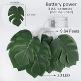 Artificial Turtle Leaves LED String Lights for Birthday Hawaiian Luau Party Jungle Beach Theme Wedding Decorations Home Garden