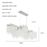 Postmodern Luxury K9 Crystal Chandelier Led G9 Chrome Steel Chandelier Dining Room Living Room Home Hanging Lighting Fixtures