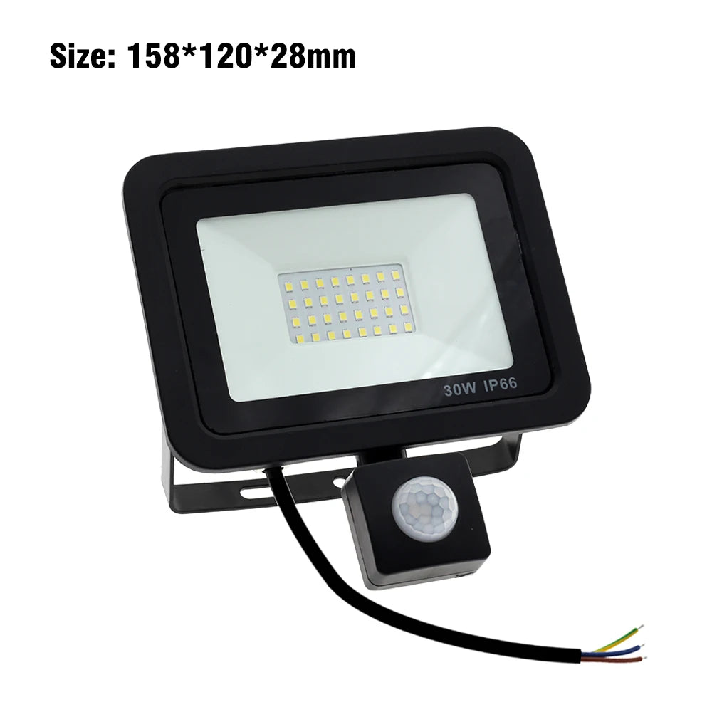 PIR Motion Sensor LED Floodlight 10W 20W 30W 50W LED Flood Light 220V IP66 Waterproof Outdoor Wall Garden Spotlight Street Light