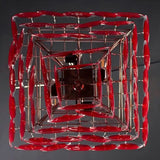 2026 New Model Italian Murano Red Glass Disc Chandelier Modern Luxury Pendant Light for Living Room Dining Room Foyer