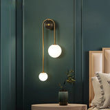 Modern Gold Glass Globe Wall Sconce - Elegant LED Lamp for Bedroom & Living Room