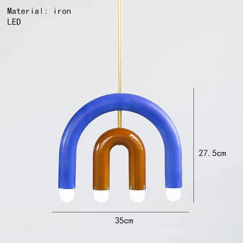 Beautiful Rainbow E14 Bulb Home Pendant Lamp Kitchen Dining Room Lighting Fixtures Colorful Metal Bedroom Luminaire Suspension