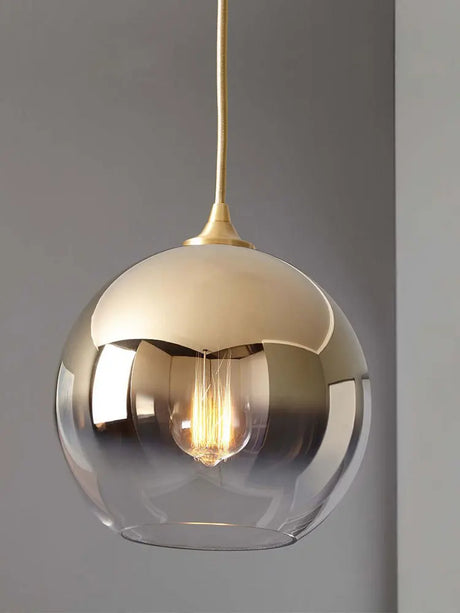 Modern Gold Silver Glass Ball Pendant Light Lighting for Living Dining Meeting Room Bedroom Bar Indoor Decoration Hanging Lamps