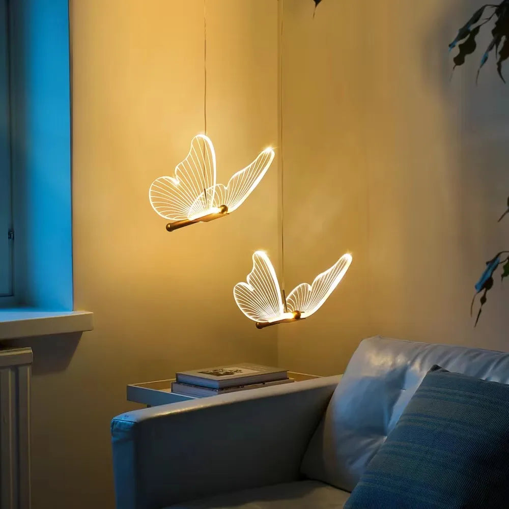 Butterfly LED Pendant Lights Ceiling Hanging Lamps Bedside Suspension Luminaire Living Room For Home Decoration Indoor Lighting
