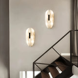 Italian Luxury Marble Wall Sconce Marble Copper Designer Wall Lamp for Villa Hotel Corridor Bedroom Background Aisle Wall Decor