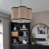 Modern Fabric Shade Pendant Light - Textile Ceiling Hanging Chandelier Lamp Fixture for Living Room, Bedroom, Restaurant & Bar Decor