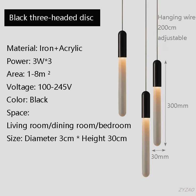 Nordic Long Chandelier Staircase Hanging Lamp Minimalist Gold or Black Kitchen Bedroom Living Room Light Penthouse Pendent Lamp