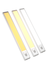 Tri-Color Motion Sensor Cabinet Lights, 76 LED Magnetic Closet Lights with 1500mAh USB Rechargeable, 2Pack for Kitchen/Stairs