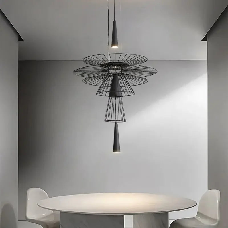 Modern Flying Saucer Hanging Lamps for Ceiling Luxury Metal Pendant Lights Restaurant INS LED Chandelier Loft Home Decorations