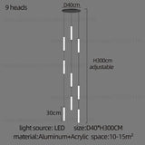 Long Chandelier Staircase Lamp Designer Modern Living Room Chandelier Nordic Indoor Villa Hall Long Line Penthouse Pendant Lamp