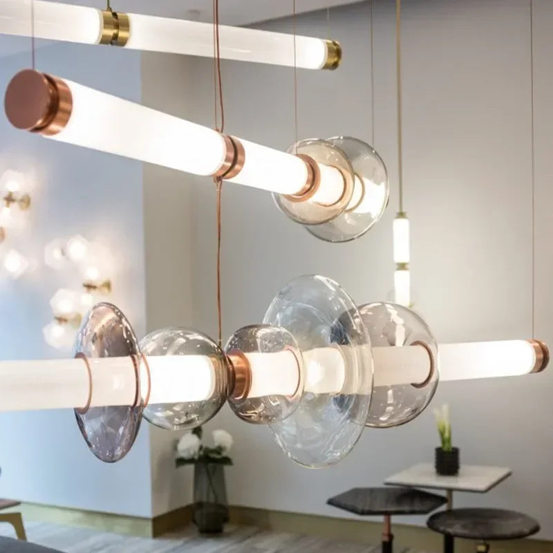 Scott Luna Chandelier Postmodern italian design lamps replica led light glass long tube lamp Bedroom Living Room bedside lamp