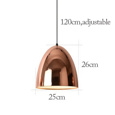 Nordic Rose Gold Pendant Lights Plated Metal Hanging Lamp Fixtures Dining Room Kitchen Island Bar Café&#39;s Indoor Decors Lighting E27