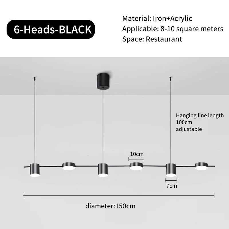 Nordic Modern Creative Chandelier - Adjustable LED Ceiling Light for Dining Room