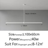 Modern Simplicity Long Linear LED Pendant Lights Strip Hanging Indoor Lamps for Office Table Kitchen  Home Decoration Chandelier