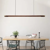 Black Walnut  Pendant Lights Dining Tablesimple Strip Wood Hanging Lamps Kitchen fixture Home Decor Chandelier indoor lighting