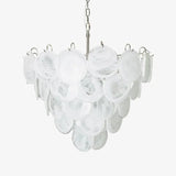Multicolor Murano Glass Disc Chandelier (French Vintage Style) - Handblown Art Glass Pendant Light Fixture for Living Room & Dining Room Decor