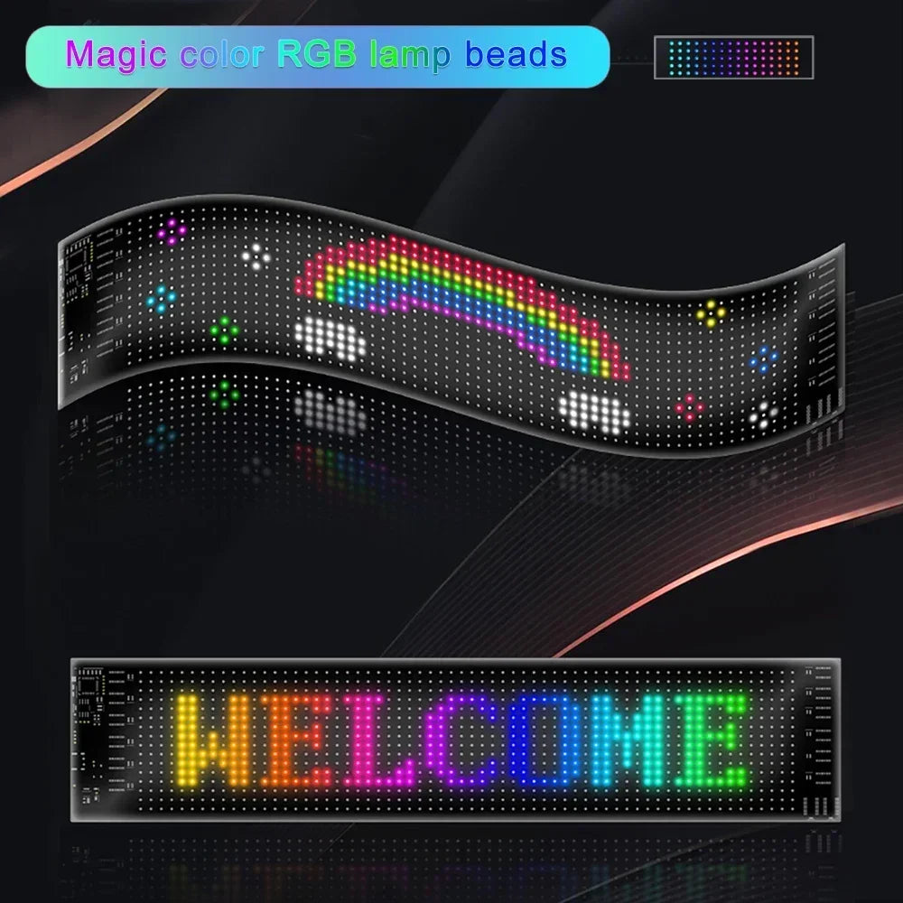 Smart Bluetooth APP LED Matrix Pixel Panel Programmable Flexible Scrolling LED Display Night Light for Car Store Hotel Bar