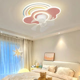 Pink LED Fans with Lights Remote for Living Room Bedroom Boys Girls Room LED Ceiling Lamp for Home Decro