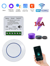 Tuya WiFi Smart Switch 16A - RF 433MHz Remote Relay Receiver Kit