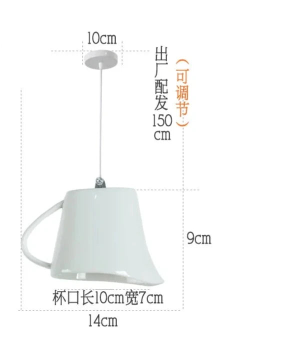 Modern Tea Cup Teapot Hanging Lamp Ceramic Led Pendant Lights Dining Room Kitchen Home Decors Luminaire Lighting Fixtures