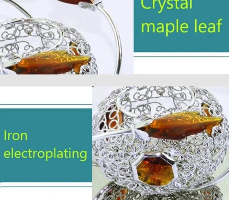 Modern Crystal LED Ceiling Lamp Bedroom Living Room Dining Room Study Iron Art Ceiling Lights Room Decors Maple Leaf Ceiling Lamp