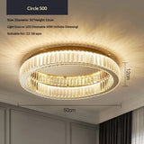 Modern Simple Crystal Circle Lamp Ceiling Chandelier Living Room Bedroom Study Decorative Led Indoor Lighting Ceiling Light