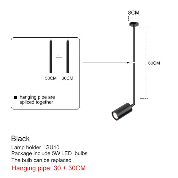 Nordic Modern Longer Chandelier Dining Table Fixtures Black Pendant Lights Restaurant Bar Kitchen Decor Living Room Hanging Lamp