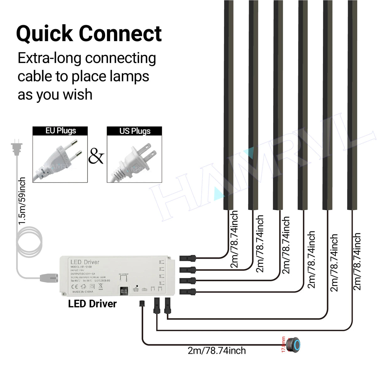 LED Strip Light for Wood Slat Wall Panel - Recessed Self-Adhesive Lighting