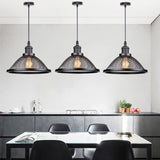 Vintage Retro Black Iron Net-Cage Kitchen Pendant Light E27 LED Hang lamp Fixture For Bedroom Living Room Restaurant