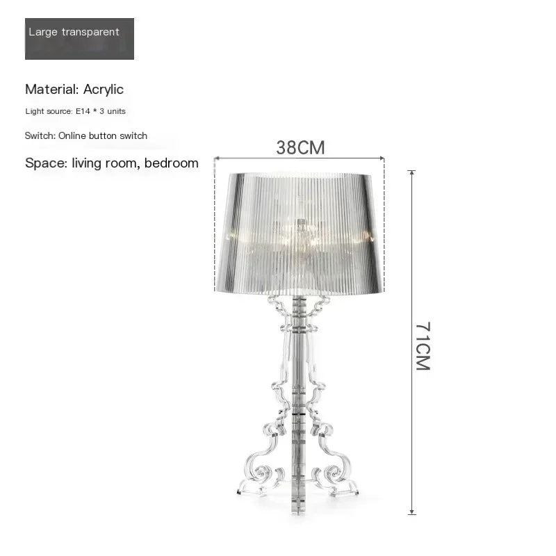 Nordic Designer Transparent White Baroque Ghost Table Lamp Bedside Sofa Lighting Decoration LED Ambient Light