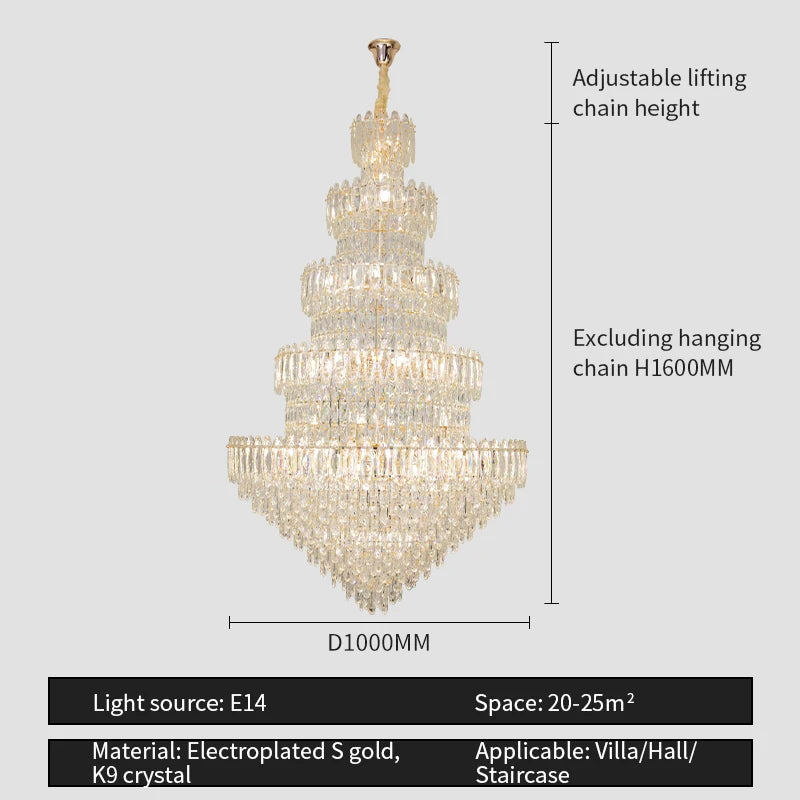 Modern Simple Crystal Chandelier Living Room Headlight Main Dining Room Light Luxury Style European high-end Lighting Lamps