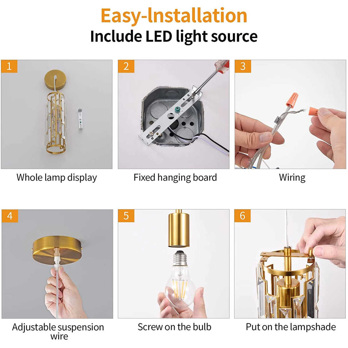 Modern Pendant Light Mini Crystal Chandeliers Adjustable Fixture for Kitchen Island Dinning Room Bedroom Black Chrome 3-Light