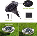 8 LED Solar Garden Lights Outdoor Patio Disk Buried Lights In-Ground Landscape Lighting For Lawn Patio Pathway Yard Deck Walkway