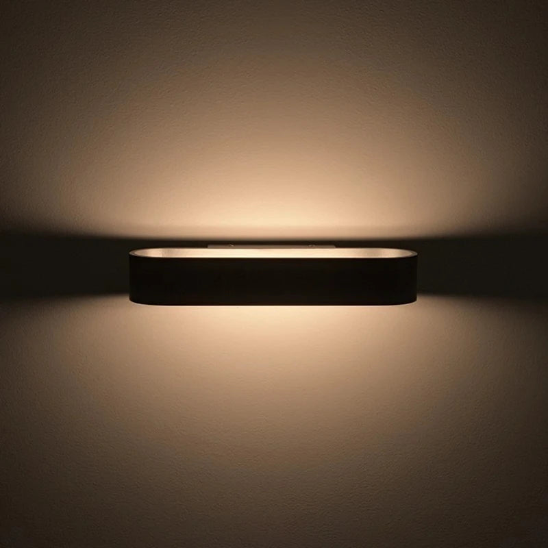 Modern Aluminum Indoor LED Wall Lamp (Black/White Finish) - Minimalist Accent Sconce Light Fixture for Bedroom Bedside, Hallway & Aisle Lighting