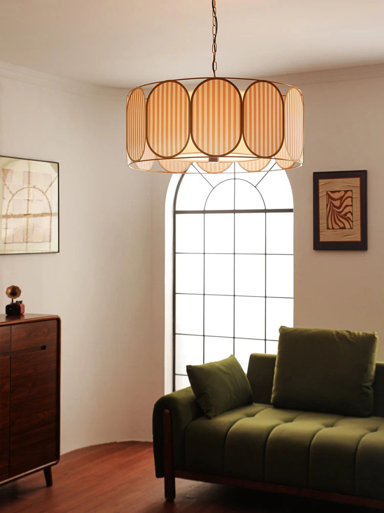 Classical Hanging Chandelier Light Fixture Chinese Cloth Pendant Lamp for Dining Room Kitchen Living Room Bedroom