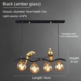 Nordic LED Glass Chandelier Modern Creative Bird Restaurant Dining Table Glass Pendant Light Living Room Bar Counter Decoration