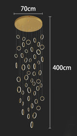 Modern Long Spiral Chandelier - Grand Staircase Pendant Lamp for High Ceilings