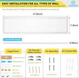 6-Pack 1x4 LED Flat Panel Light - Surface Mount Ceiling Lighting Kit