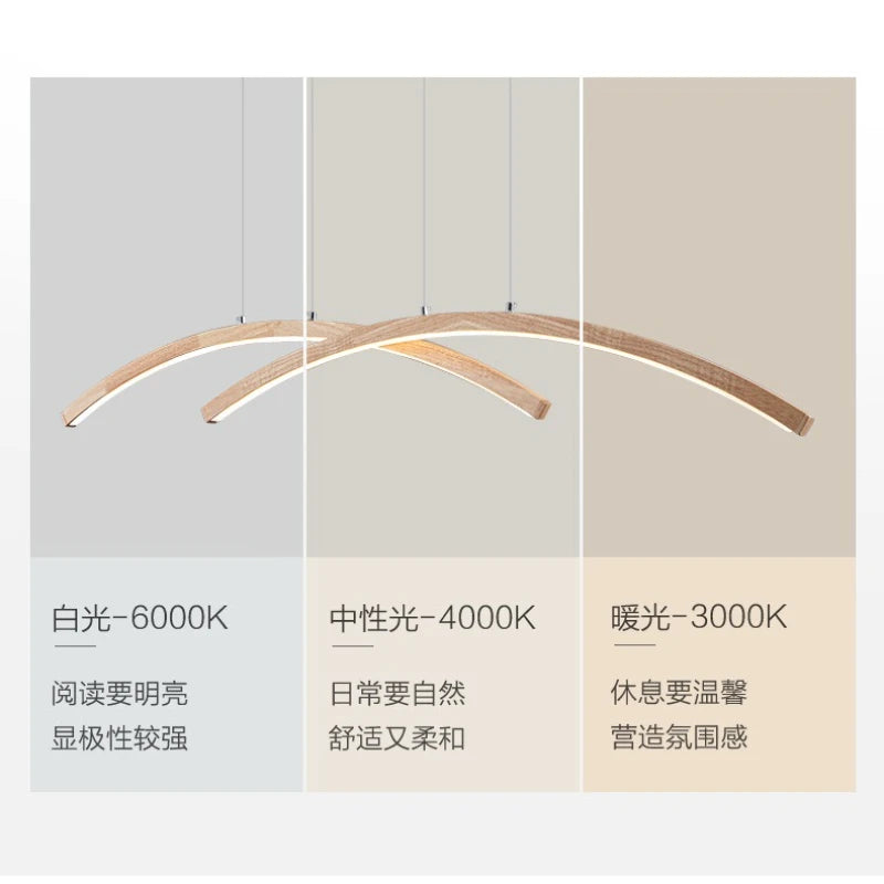 Wooden Restaurant Pendant Lamp Modern Simple Creative Log Living Room Dining Table Light LED Coffee Shop Bar Counter Chandelier