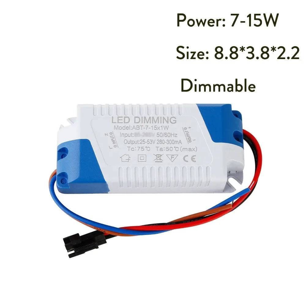 Dimmable LED Driver 3W 5W 6-7W 7-15W 15-24W Power Supply LED Transformer 110V 220V LED Dimming Adapter for LED Downlight