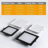 Ultra-Thin Square LED Recessed Downlight - 9W 12W 24W Ceiling Grille Panel