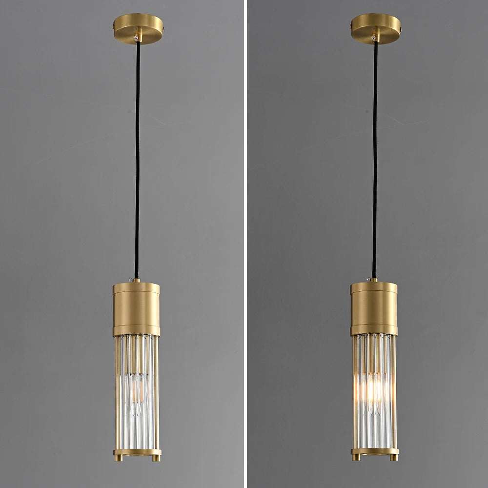 Pendant Lights Kitchen Island Lighting Glass Shade Adjustable Hanging Light Fixtures Chandeliers for Dining Room Hallway Copper