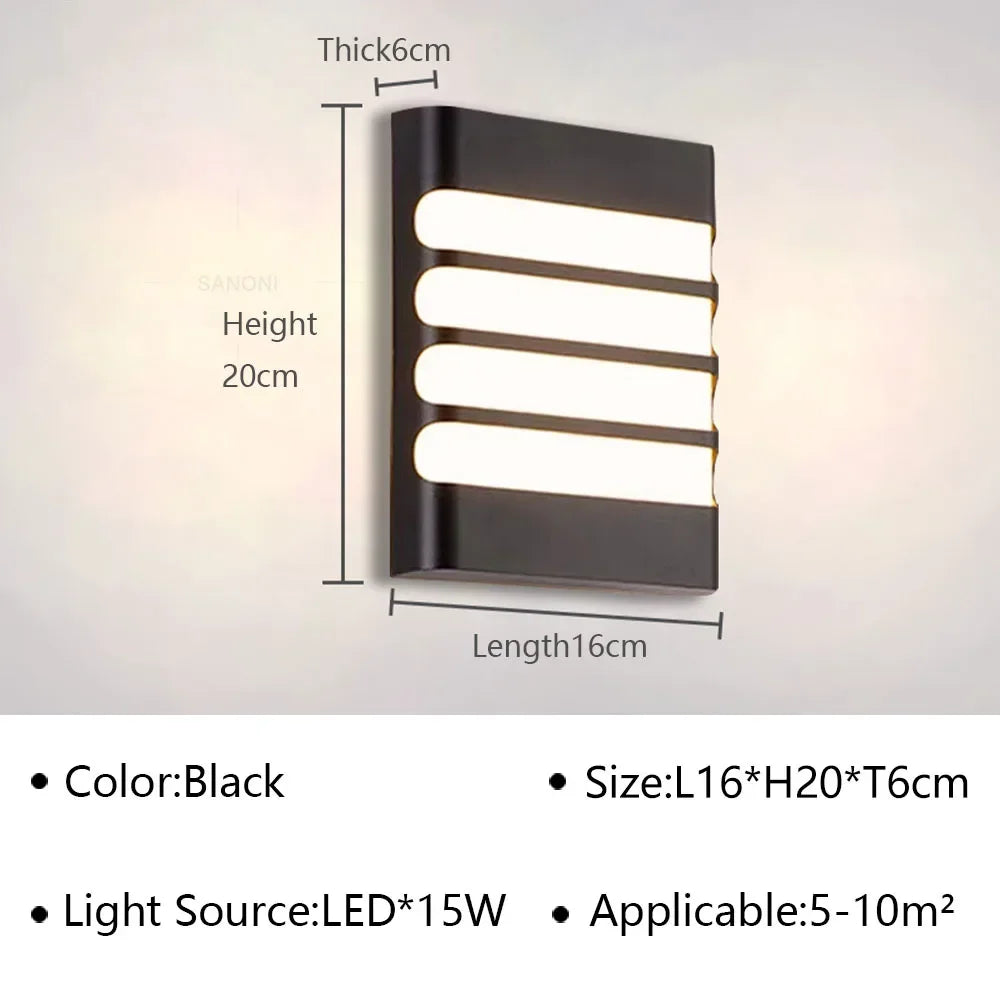 Modern Outdoor LED Wall Lamp Waterproof IP65 For Garden Aisle Balcony Entryway Wall Sconce Home Decoratioan Light Fixture Luster