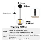 Modern Glass Pendant Light with Knob Switch - Bedside Hanging Night Light