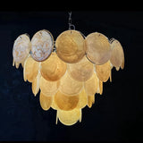 Modern Murano Glass Disc Chandelier Metal Gold Silver Dimmable Ceilings Lustre for Restaurant Hotel Bedroom